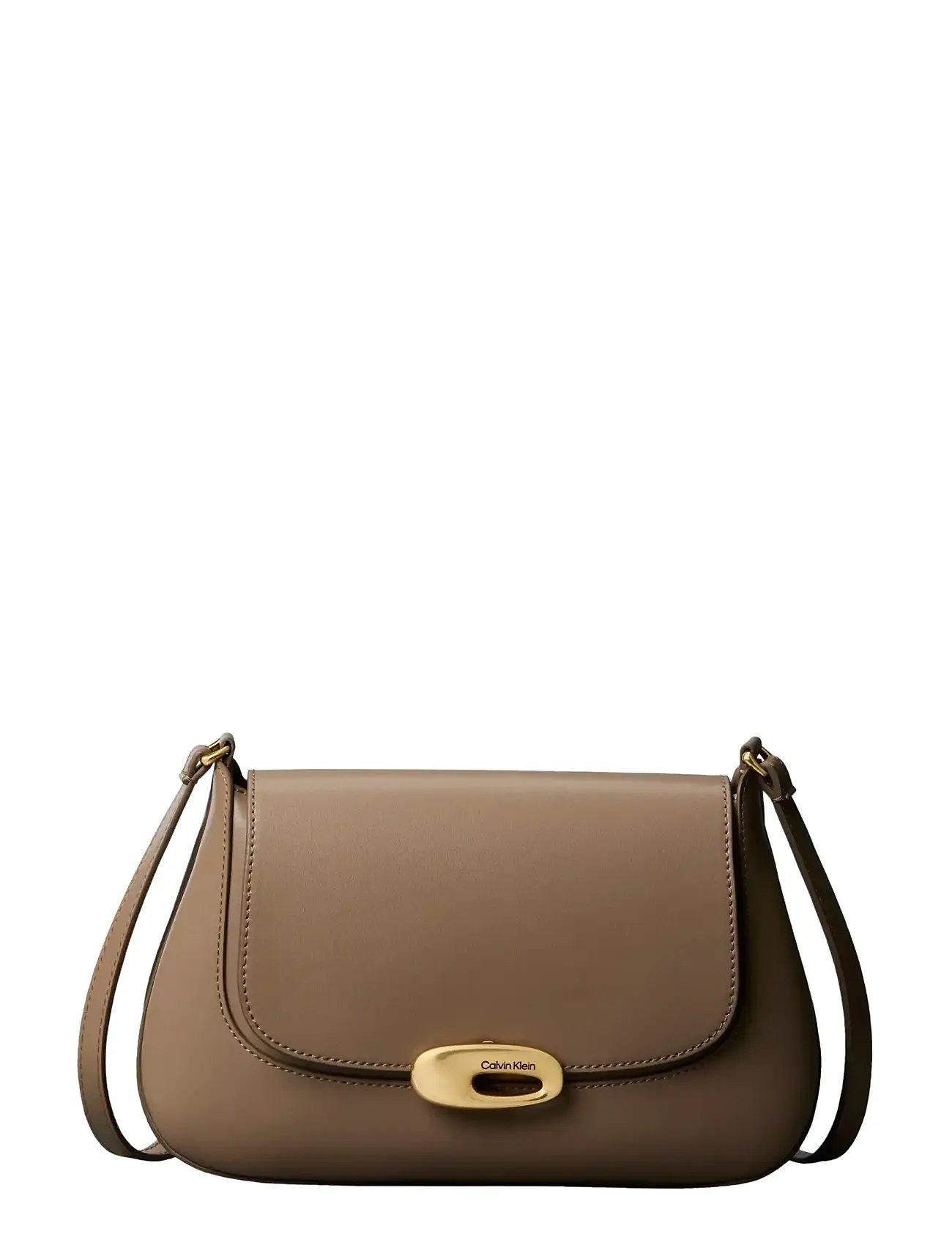 CALVIN KLEIN Hardware Flap Medium Crossbody Beige - One Size - Damen