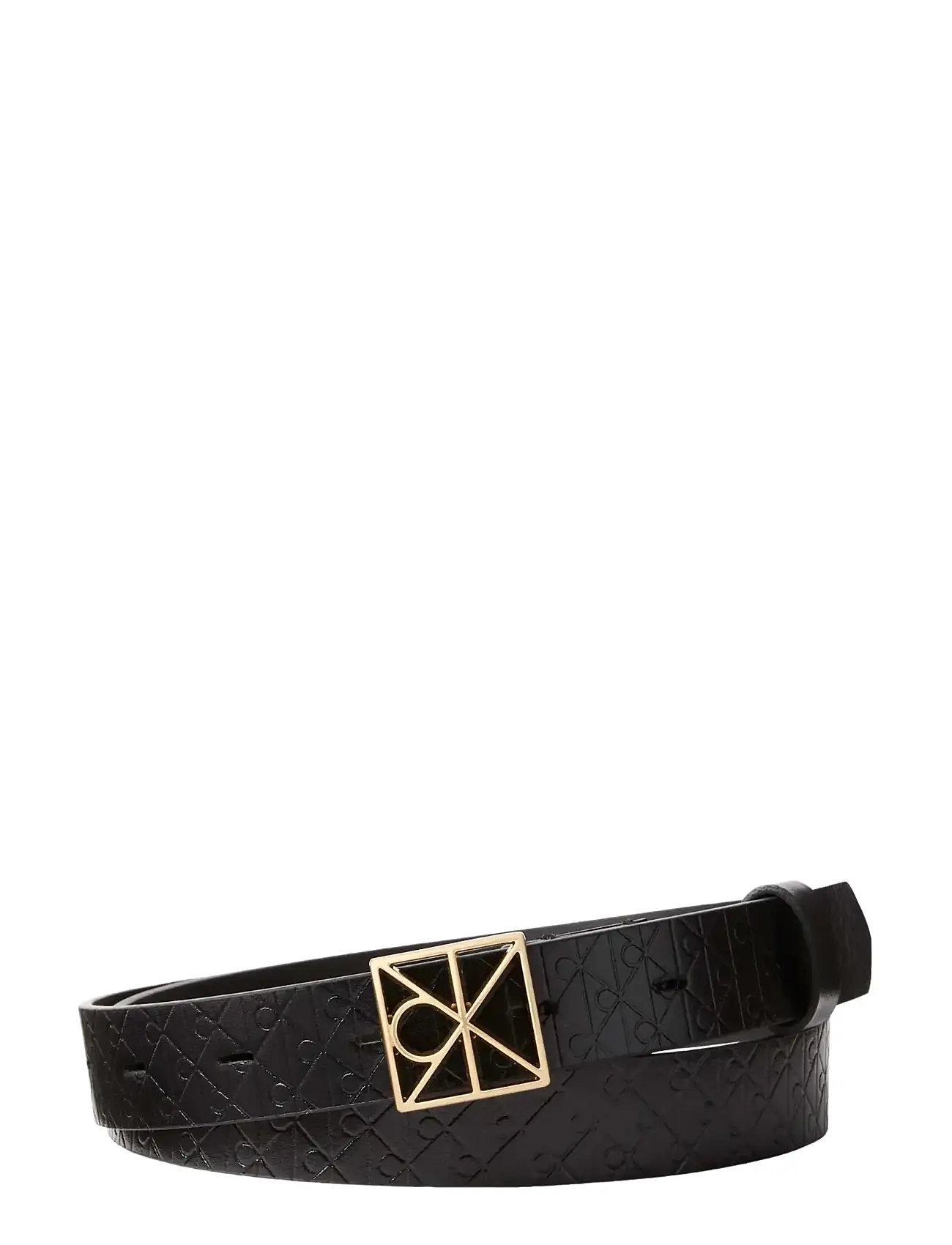 Calvin Klein Emblem Buckle Aop Strap 25Mm, 80, Black, Belts > Casual Belt, Dame