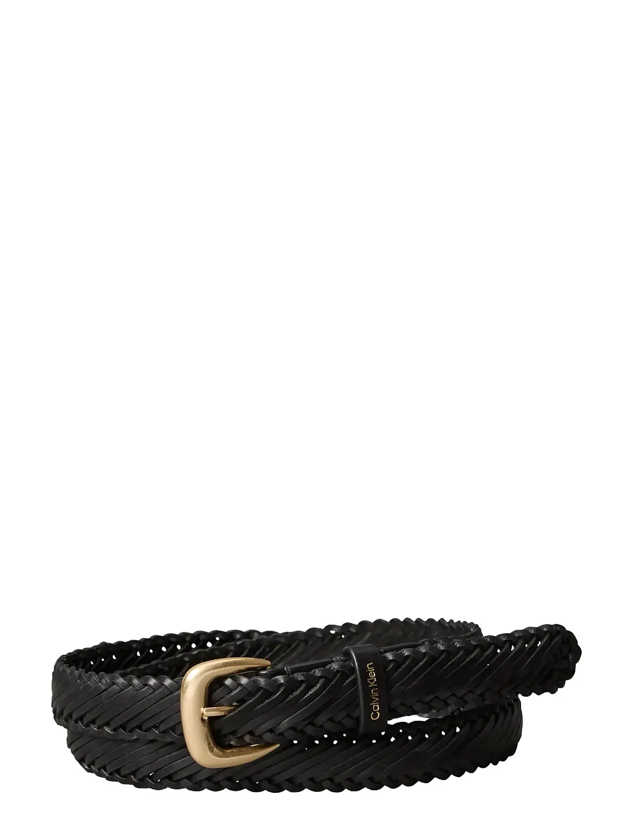 Calvin Klein Braided Logo Buckle 25Mm, 80, Black, Bælter > Flettet Bælte, Dame