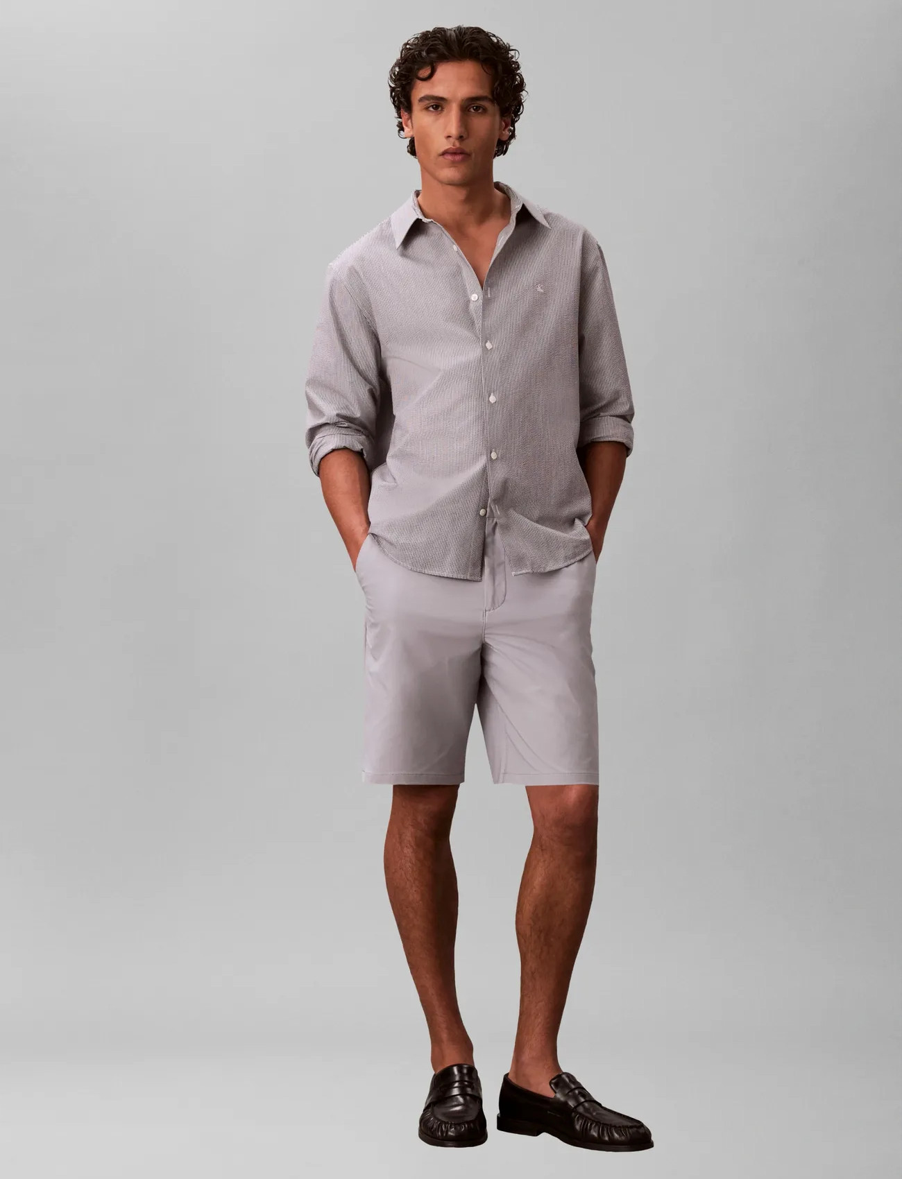 Calvin Klein 9 In Straight Tech Stretch Short, 31, Grey, Shorts > Afslappede Shorts, Herre