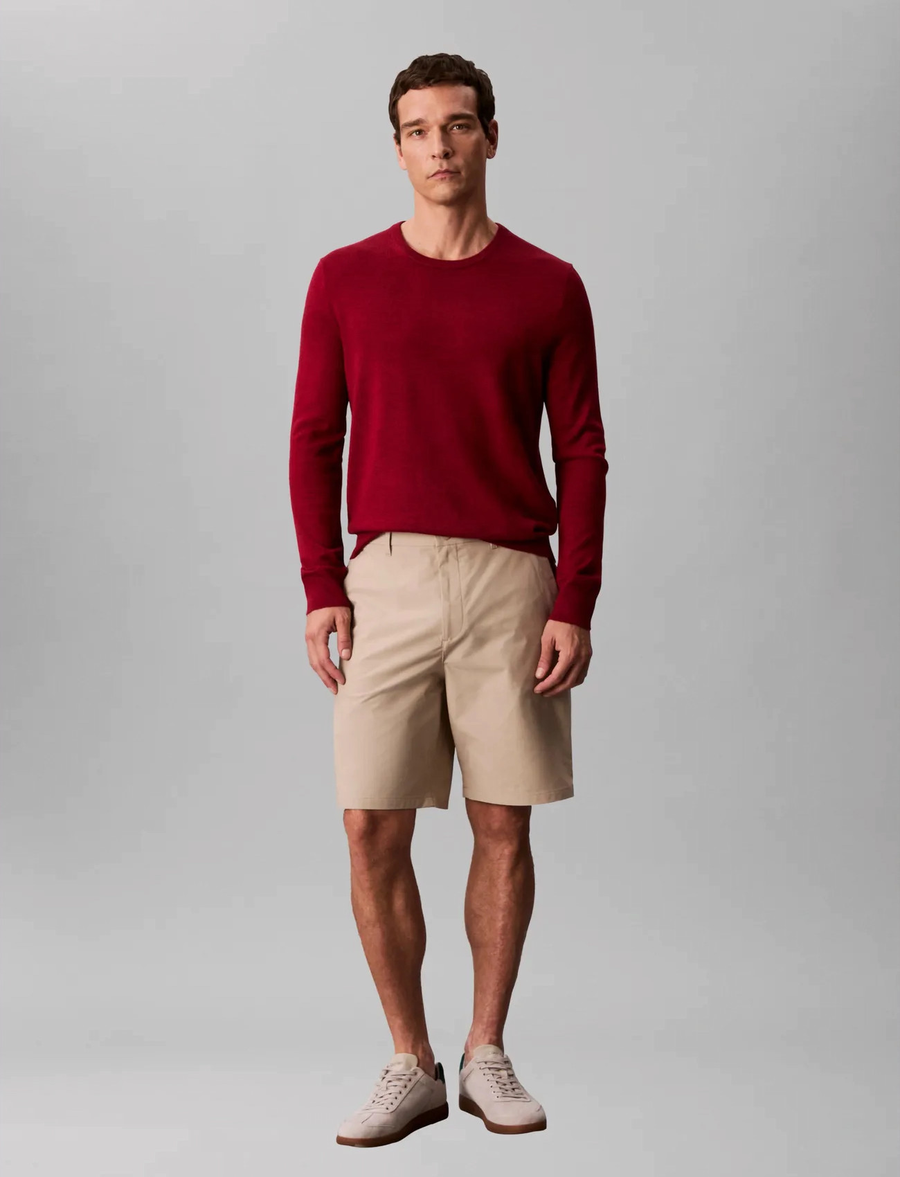 Calvin Klein 9 In Straight Tech Stretch Short, 33, Beige, Shorts > Afslappede Shorts, Herre