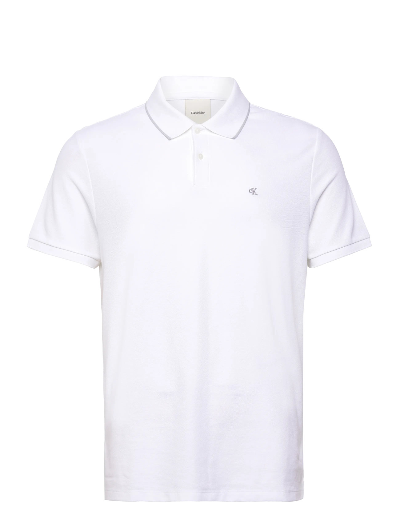 CALVIN KLEIN Ss Refined Pique Tipped Klassisch Weiß - XXL - Herren