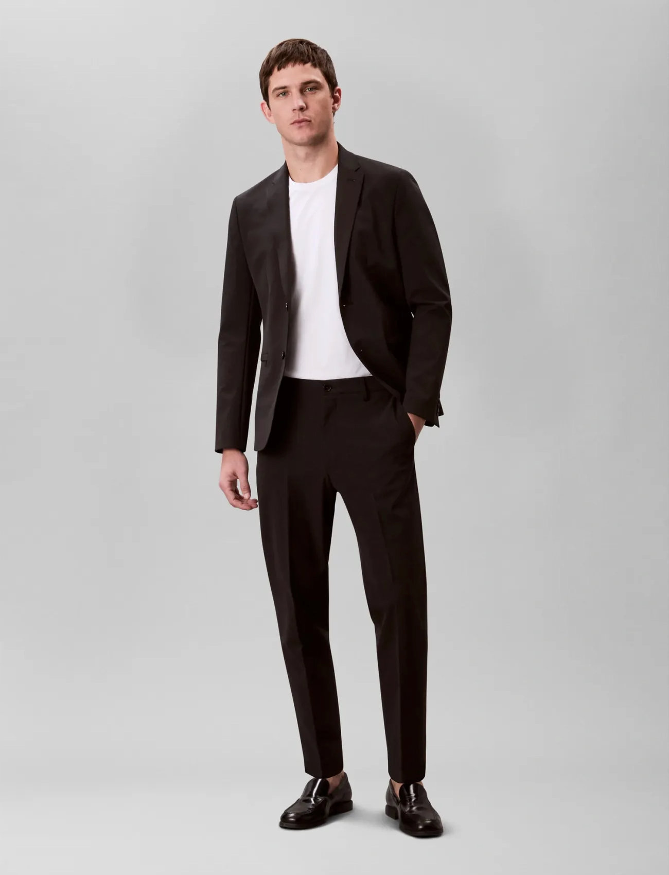 Calvin Klein Tech Half Elastic Trouser, 33, Black, Bukser > Formelle Bukser, Herre