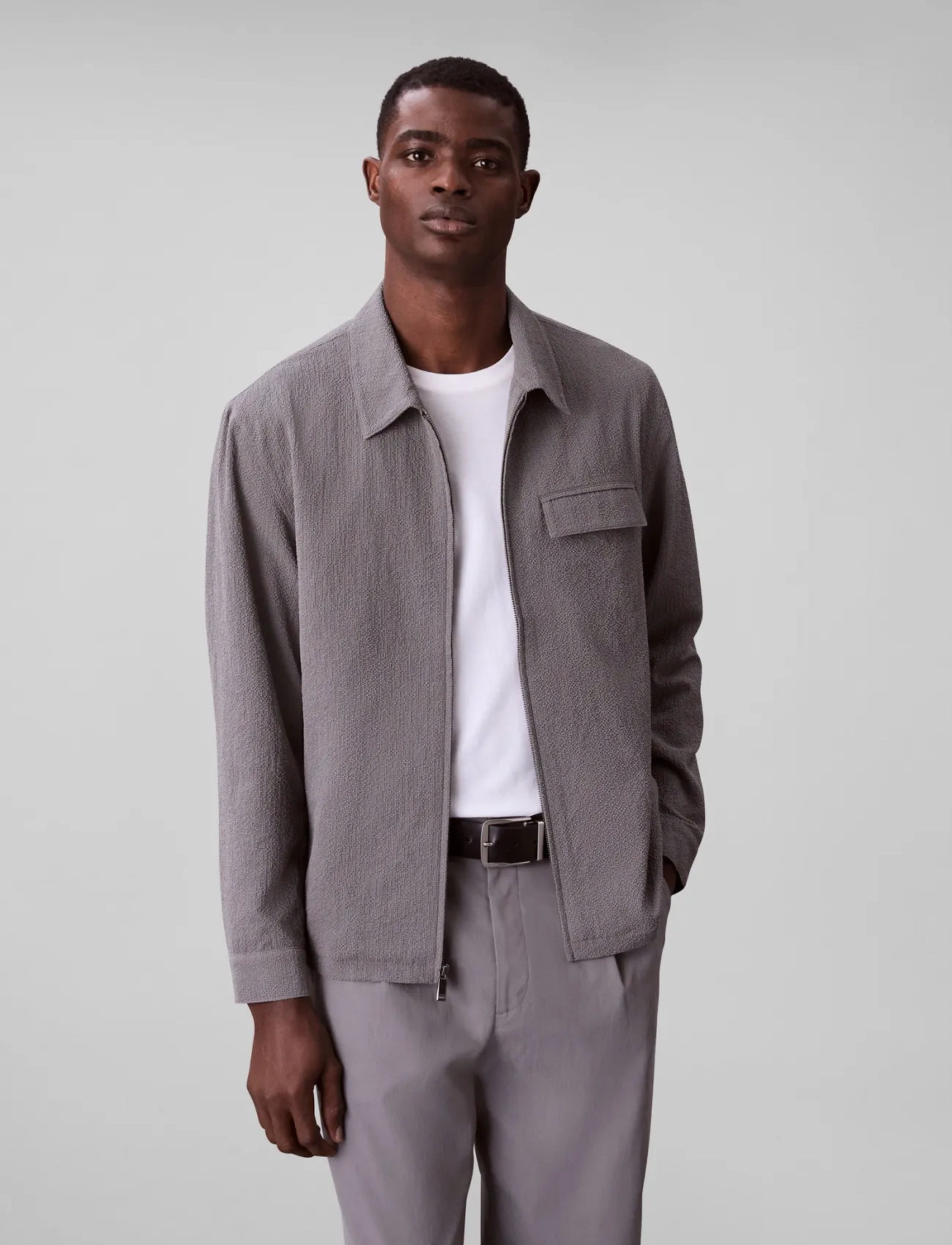 Calvin Klein Ls Seersucker Shirt Jacket 1