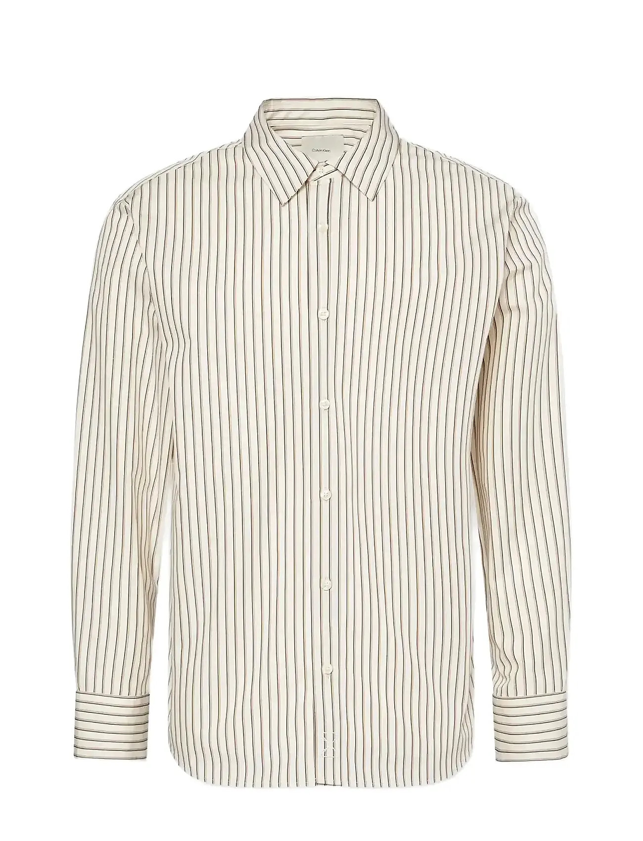 CALVIN KLEIN Ls Thin Dbl Stripe Baumwolle Easy S Cream - XXL - Herren