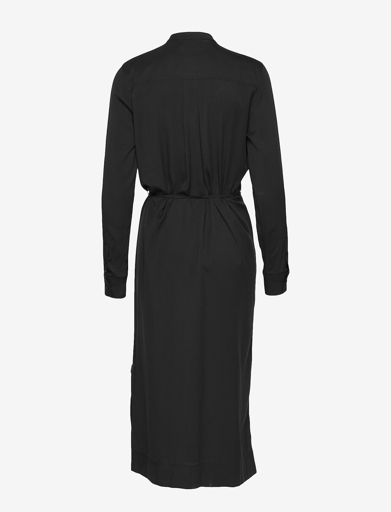 belted midi shirt dress