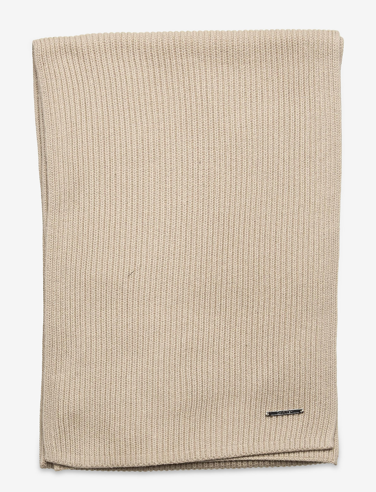 Calvin Klein - BASIC RIB KNIT SCARF 30X180CM - winter scarves - bleached stone - 1