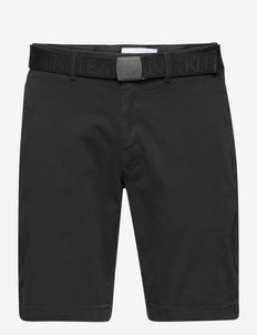 GARMENT DYE BELTED SHORTS - chinos shorts - ck black