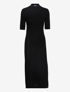 ESSENTIAL MERINO MIDI DRESS - sukienki dopasowane - ck black