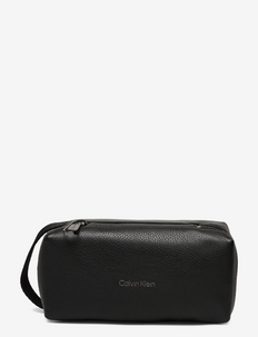 CK LEATHER WASHBAG - toiletry bags - ck black