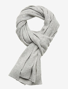 BOILED WOOL SCARF W, - LIGHT GREY HEATHER