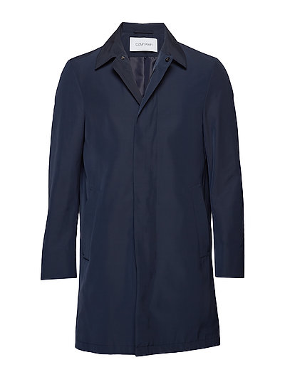 CALVIN KLEIN Compact Nylon Zip Coat Trenchcoat Mantel Blau CALVIN KLEIN