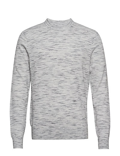 Structure Space Dye Sweater Strickpullover Rundhals Grau CALVIN KLEIN