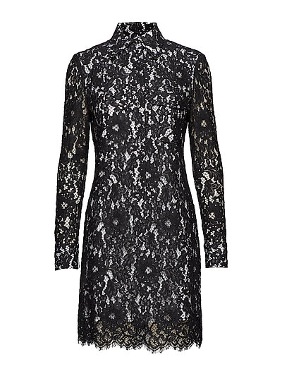 CALVIN KLEIN Lace Dress Ls Kurzes Kleid Blau CALVIN KLEIN