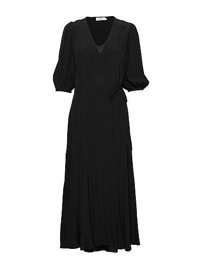 3/4 Slv Wrap Maxi Dr Kleid Knielang Schwarz CALVIN KLEIN | CALVIN KLEIN SALE 3/4 Slv Wrap Maxi Dr Kleid Knielang Schwarz CALVIN KLEIN | CALVIN KLEIN SALE
