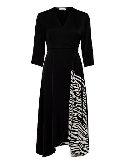 3/4 Slv Wrap Dress Maxikleid Partykleid Schwarz CALVIN KLEIN | CALVIN KLEIN SALE 3/4 Slv Wrap Dress Maxikleid Partykleid Schwarz CALVIN KLEIN | CALVIN KLEIN SALE