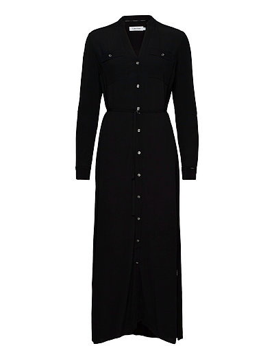 Ls V-Neck Pkt Shirt Maxi Dress Maxikleid Partykleid Schwarz CALVIN KLEIN | CALVIN KLEIN SALE Ls V-Neck Pkt Shirt Maxi Dress Maxikleid Partykleid Schwarz CALVIN KLEIN | CALVIN KLEIN SALE