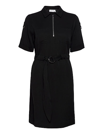 Tencel 3/4 Slv Zip Up Mini Dress Kleid Knielang Schwarz CALVIN KLEIN | CALVIN KLEIN SALE Tencel 3/4 Slv Zip Up Mini Dress Kleid Knielang Schwarz CALVIN KLEIN | CALVIN KLEIN SALE