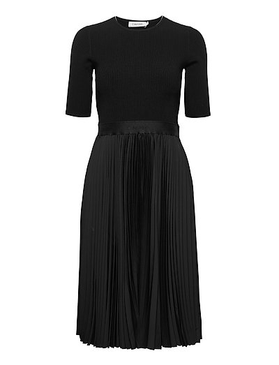Ns Pleated Skirt Midi Dress Kleid Knielang Schwarz CALVIN KLEIN | CALVIN KLEIN SALE Ns Pleated Skirt Midi Dress Kleid Knielang Schwarz CALVIN KLEIN | CALVIN KLEIN SALE