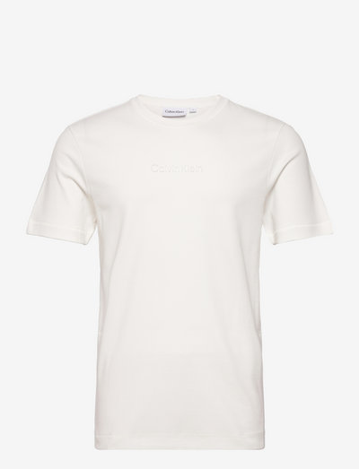 EMBOSSED COMFORT LOGO T-SHIRT - podstawowe koszulki - ecru