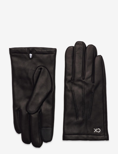 Calvin Klein Metal Plate Leather Gloves in Brown for Men Mens Accessories Gloves Save 20% 