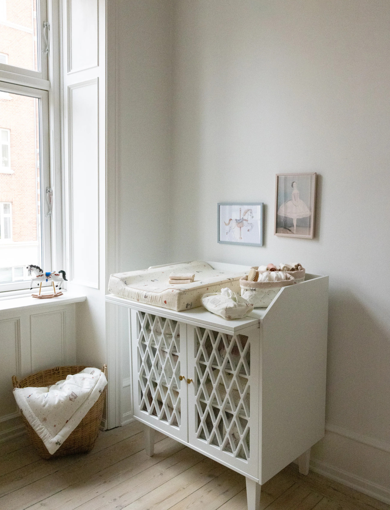 Cam Cam Copenhagen Quilted Storage Basket, Set Of Two - Ocs, One Size, White, Opbevaring > Opbevaringskurve, Børn