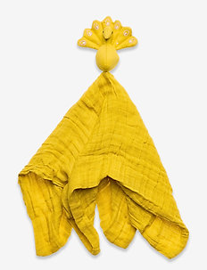 Cuddle Cloth, Peacock - cuddle blankets - mustard