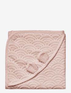 Towel, Baby, hooded w/ ears, 80x80cm - GOTS Petroleum - accessories - dusty rose