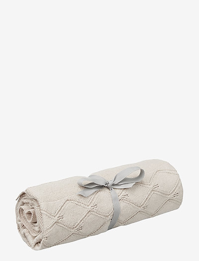 Leaf Knit Blanket - dekens - sand