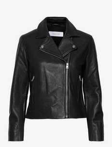 Calie Leather Jacket - leather jackets - black