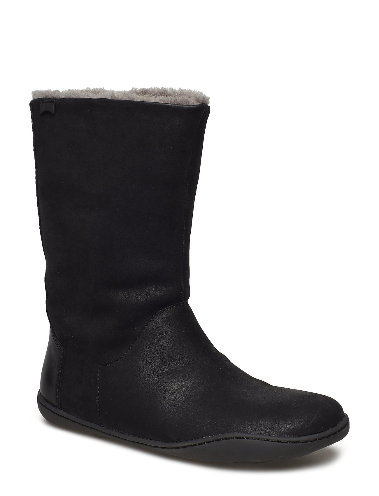 Peu Cami Womens Gevoerde Enkellaars Lage Hak Zwart Camper camper kopen in de aanbieding