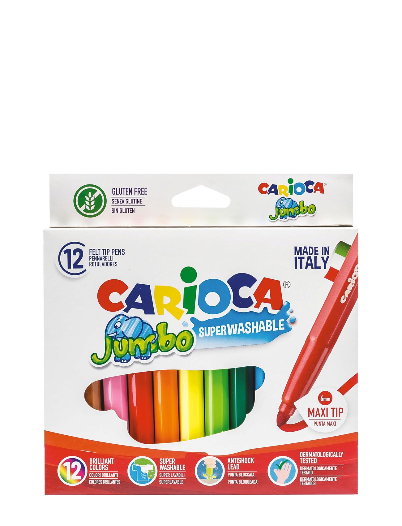Carioca Carioca Jumbofiberpennor, One Size, Multi/patterned, Tegning > Farveblyanter, Børn