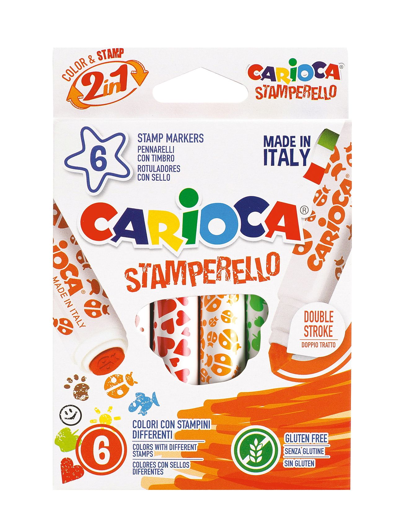 Carioca Stämpelfiberpennor Toys Creativity Drawing & Crafts Drawing Coloured Pencils Multi/patterned Carioca