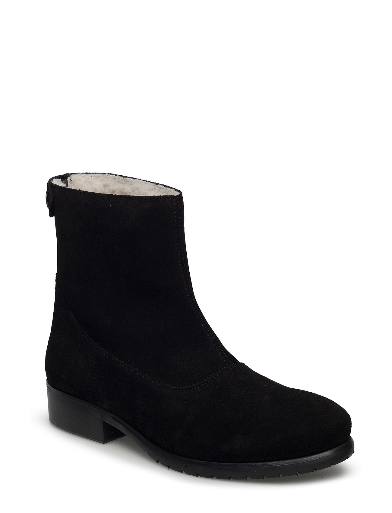 Carla F Boots Shoes Ankle Boot - Flat Svart [Color: BLACK SUEDE 500 ][Sex: Women ][Sizes: 36,38,39 ]