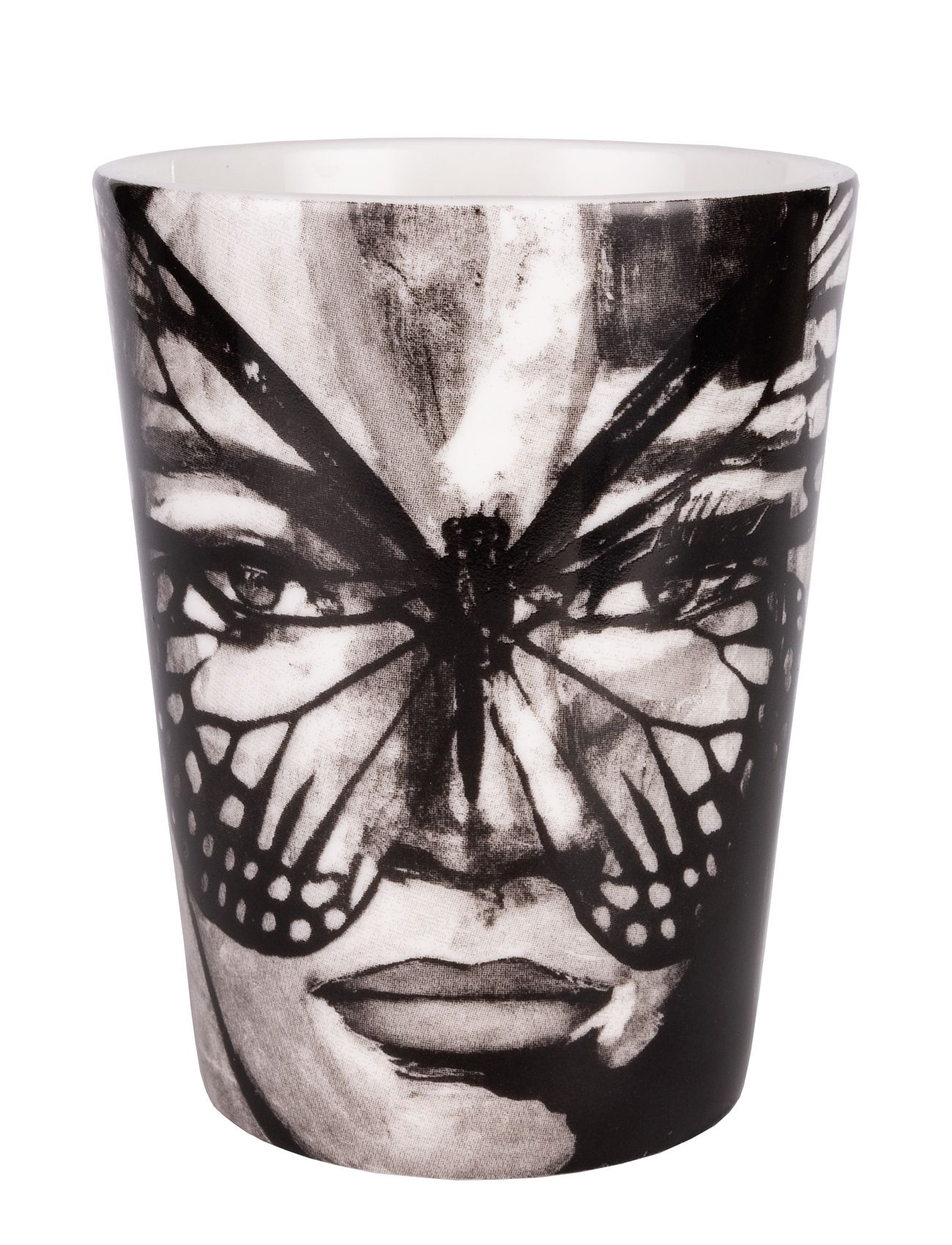Golden Butterfly B&W Home Tableware Cups & Mugs Coffee Cups Black Carolina Gynning