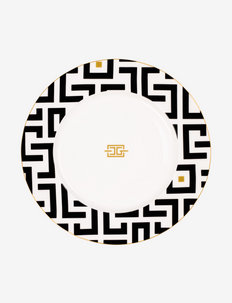 CG DECO Plate - dinner plates - white,black and gold tone