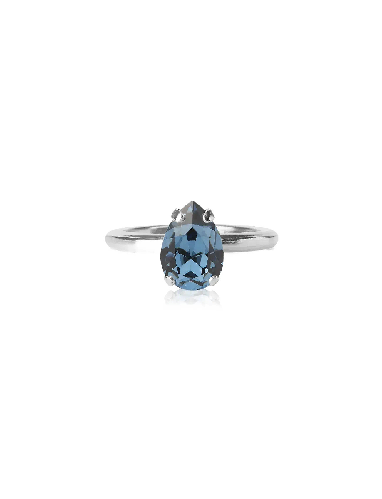 Caroline Svedbom Petite Drop Ring Rhodium, One Size, Silver, Smykker > Ringe, Dame