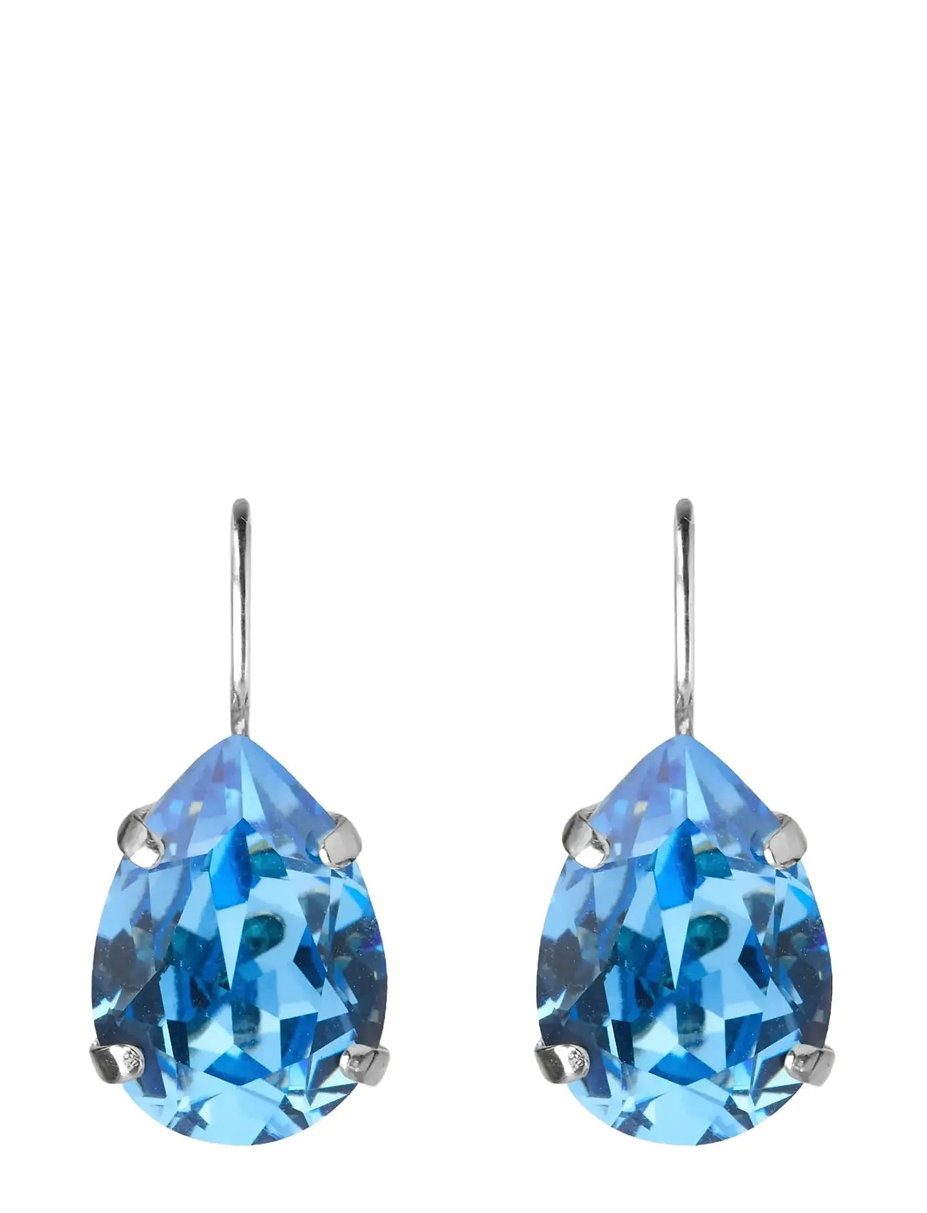 Caroline Svedbom Mini Drop Clasp Earrings Rhodium, One Size, Blue, Øreringe > Øreringe Med Vedhæng, Dame