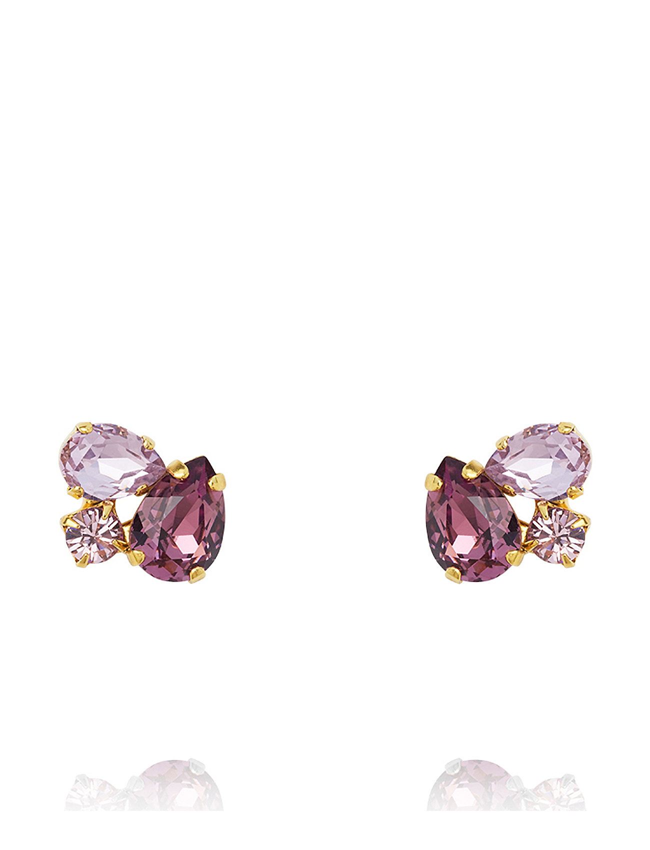 Alisia Earring Gold Accessories Jewellery Earrings Studs Purple Caroline Svedbom