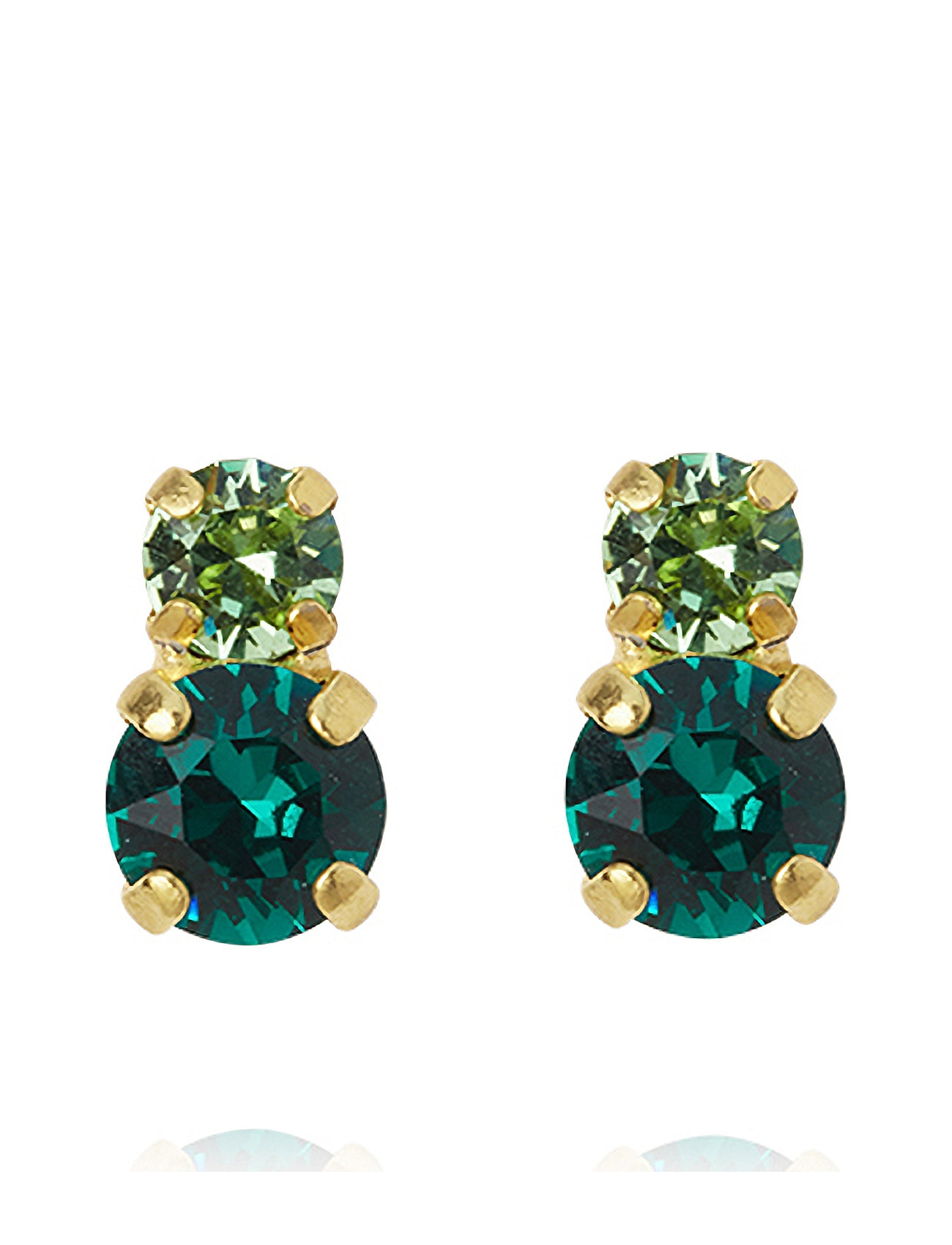 Leah Earrings Gold Accessories Jewellery Earrings Studs Green Caroline Svedbom
