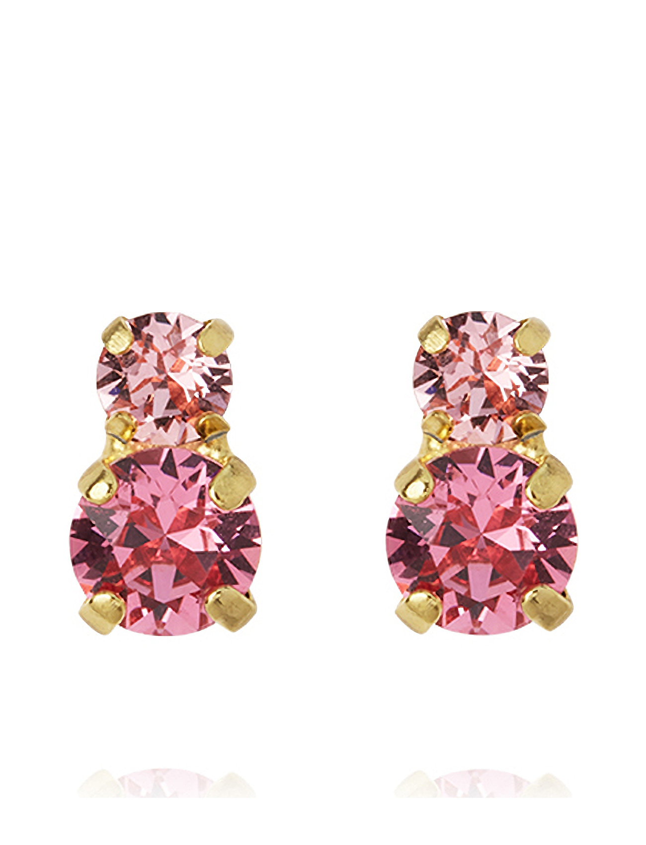 Leah Earrings Gold Accessories Jewellery Earrings Studs Pink Caroline Svedbom