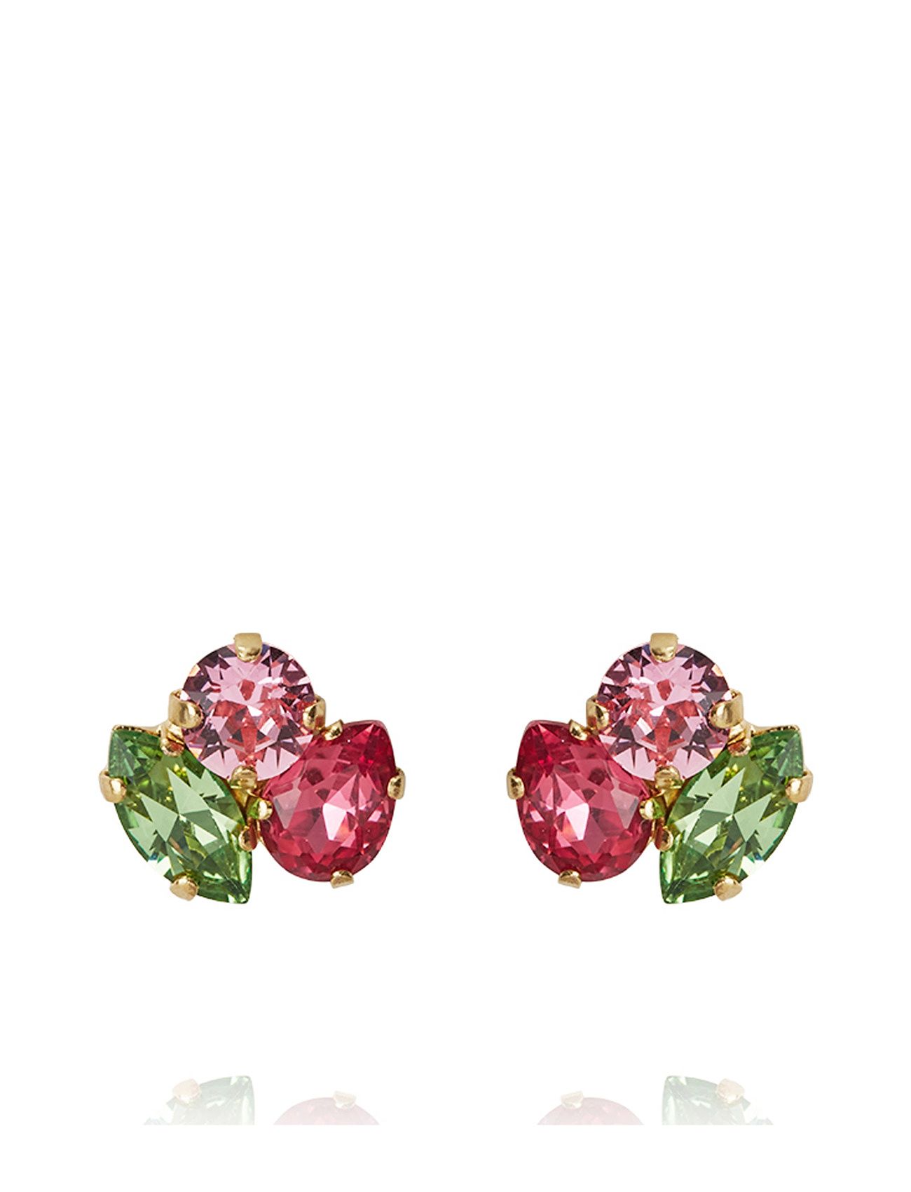 Ana Earrings Gold Accessories Jewellery Earrings Studs Red Caroline Svedbom
