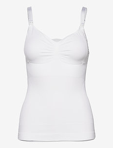 Nursing Top with Shapewear - shaping tops - white