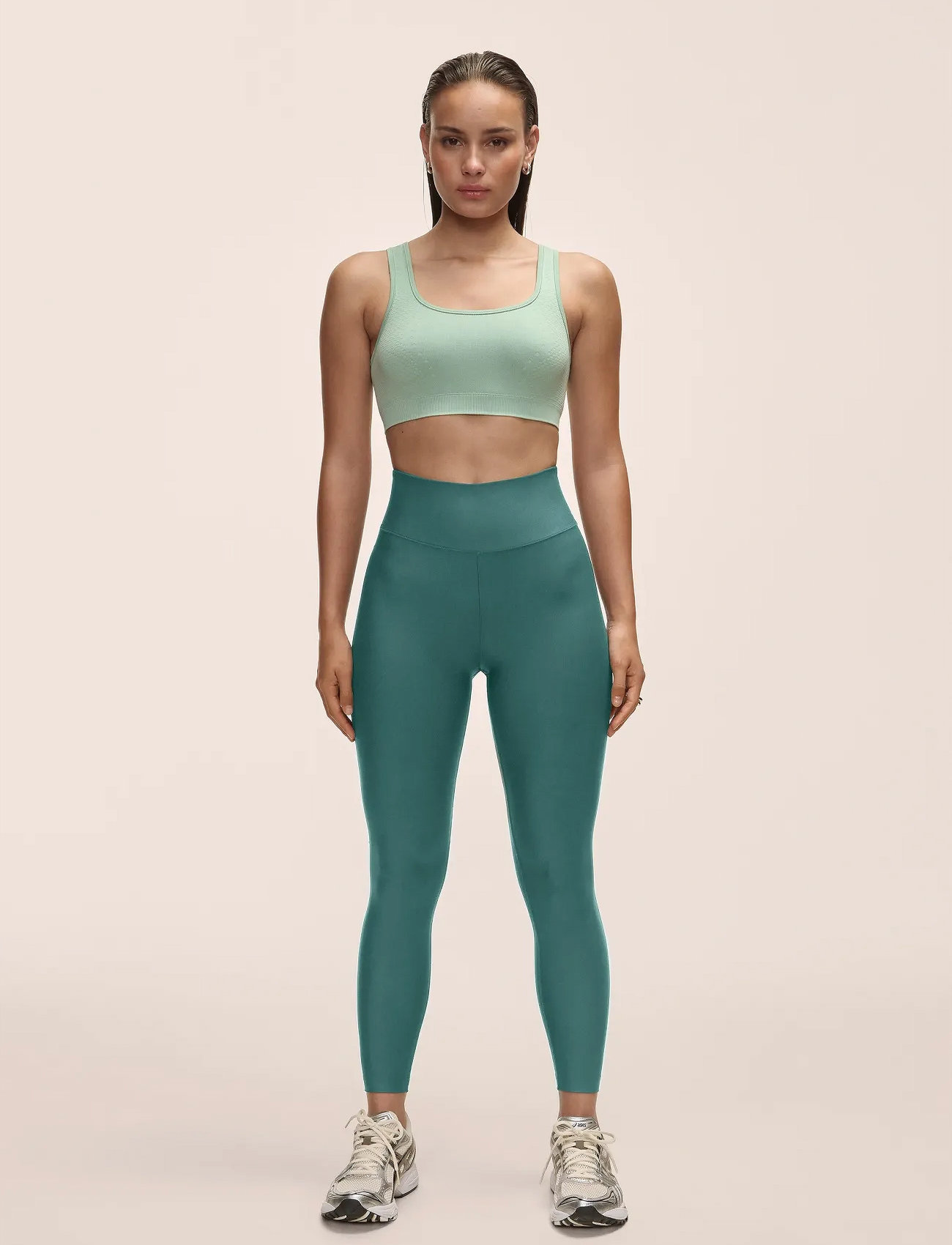 Casall Graphic High Waist Tights, 42, Green, Sport > Løbetræningstights, Dame