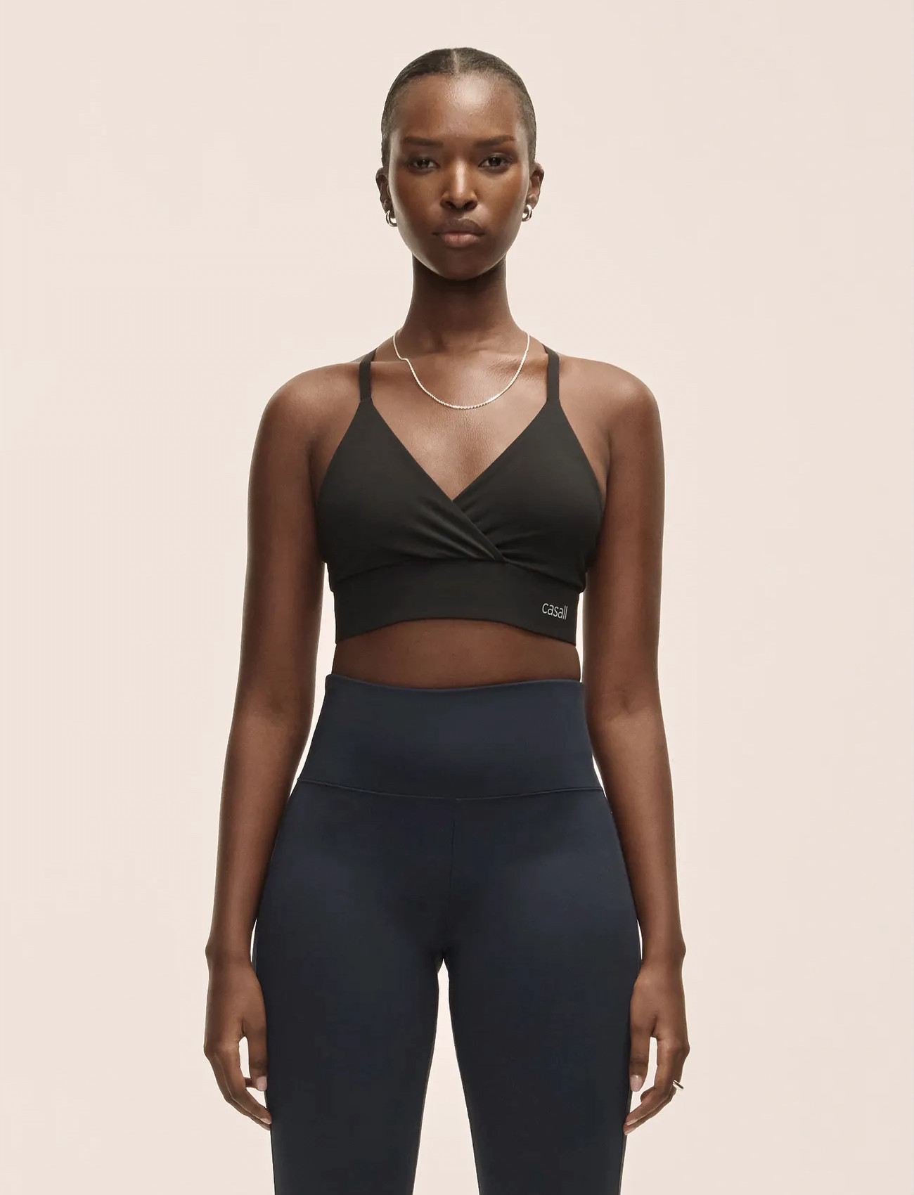 Casall Wrap Sports Bra, M, Black, Sport Clothing > Sport Bras - All, Dame