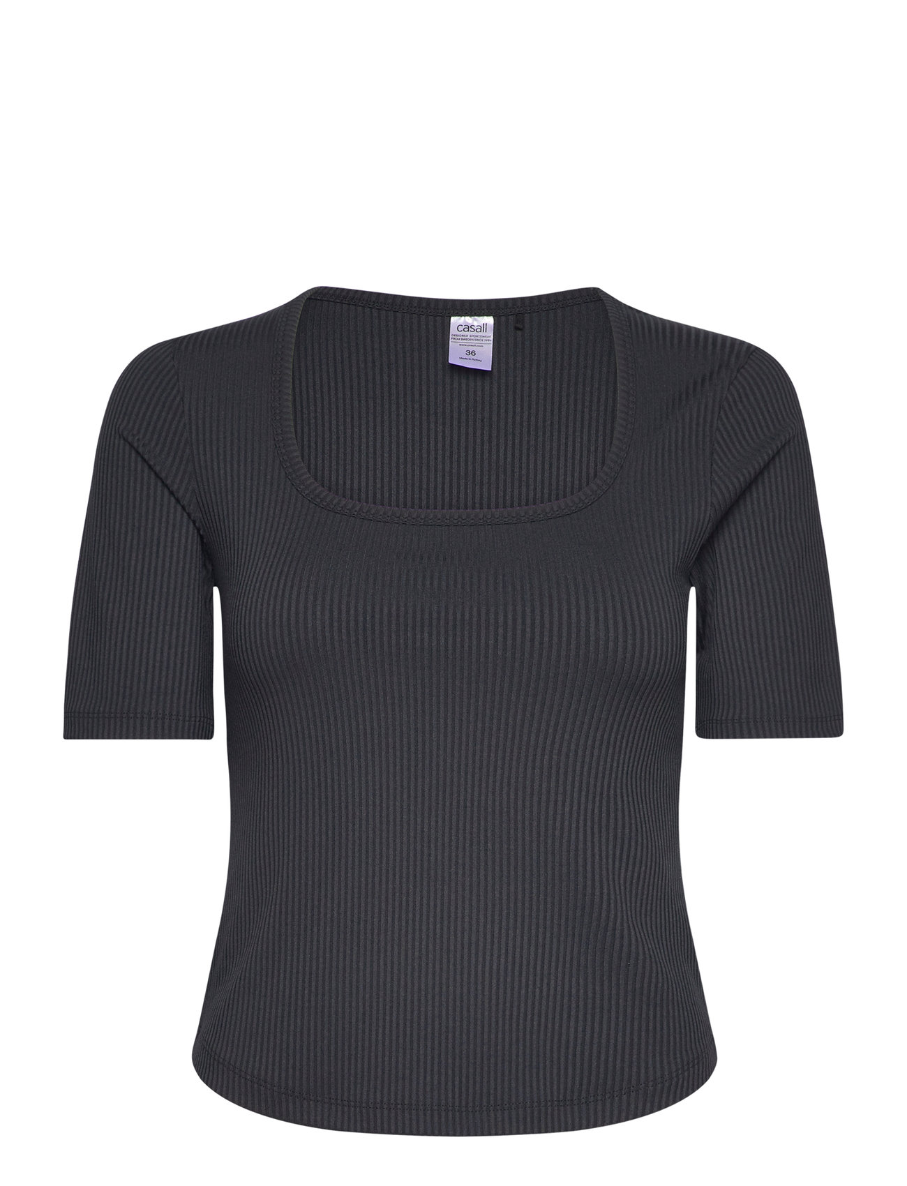 Scoop Rib Tee Sport T-shirts & Tops Short-sleeved Black Casall