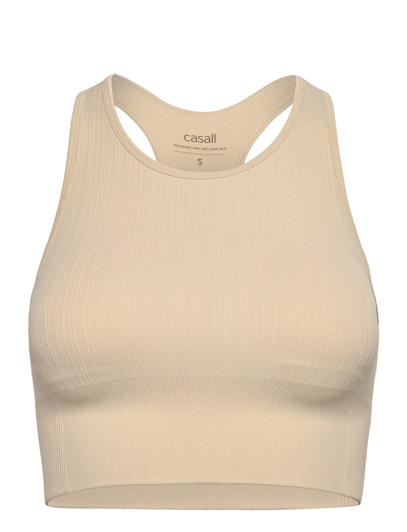CASALL Multi Rib Seamless Gefüttert Sport Oberteil Beige - M - Damen