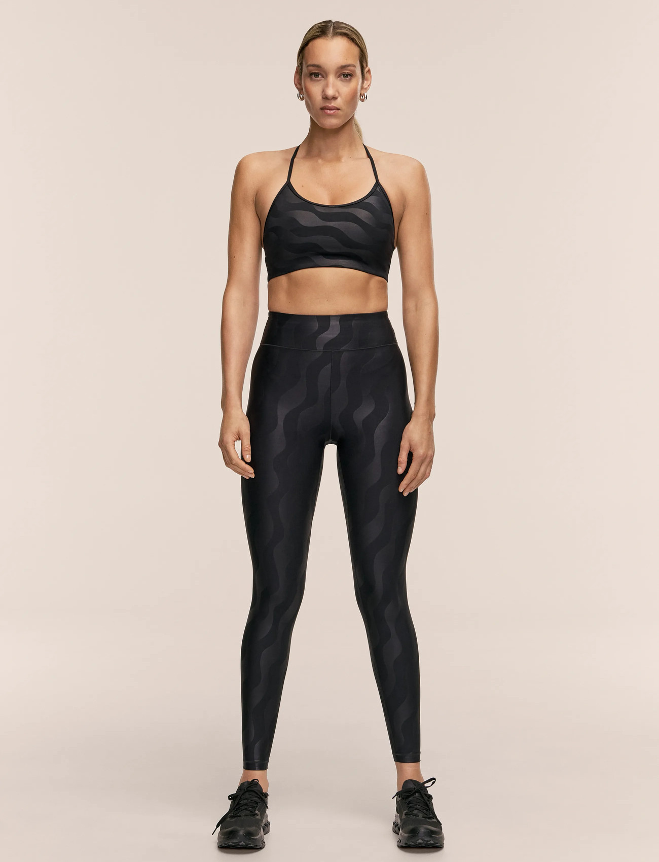 Casall Heat Printed High Waist Tights, XL, Black, Sportsbukser > Sportstræningsbukser, Dame