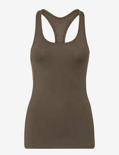 Essential Racerback with Mesh Insert - tank tops - forest green