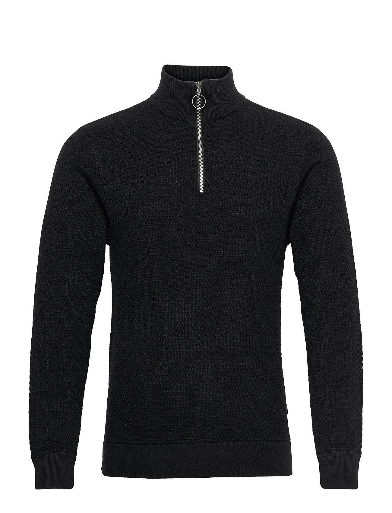 Casual Friday Karlo Structured Zipper Knit Black Casual Friday